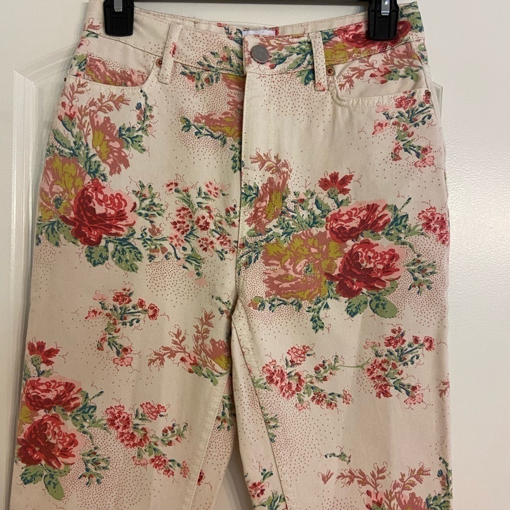 Bdg Womens Multicolor Floral High Rise Tapered Leg Jeans Size 25 - Picture 2 of 7